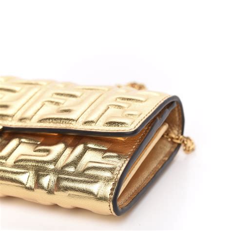 gold fendi wallet